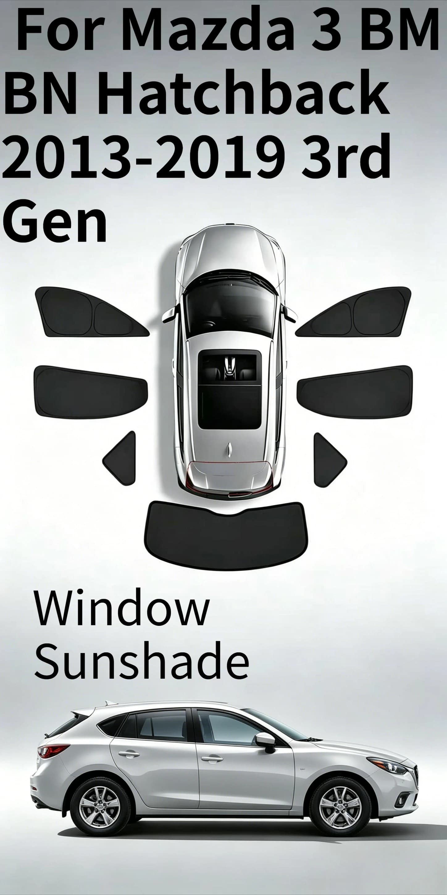 Parasole magnetico personalizzato per finestrini auto per Mazda 3 BM BN Hatchback 2013-2019 3a generazione, tendina a rete per parabrezza anteriore