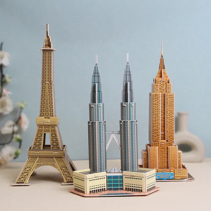 Puzzle 3D in Carta Fai-da-Te, Blocchi Educativi per Bambini, Giocattolo per il Ritorno a Scuola e l'Esercizio Creativo