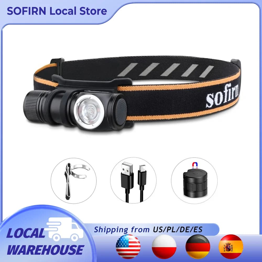 Sofirn HS10 USB C rechargeable Mini 16340 front lamp 1100lm TN3535 90CRI optical torch angle TIR with magnet tail 2 groups