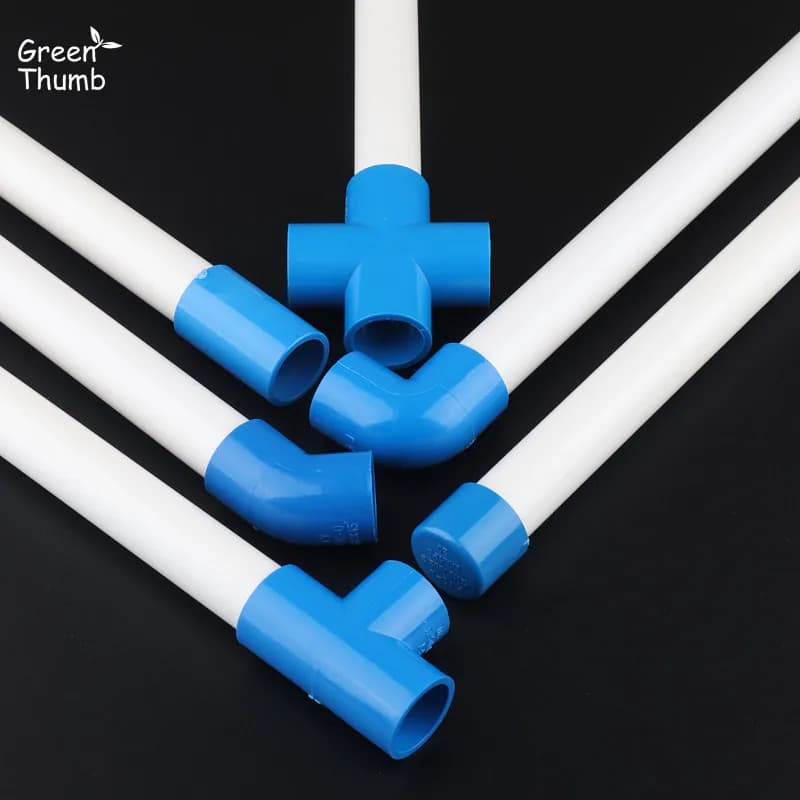 3 pcs PVC Connector Interior Dia. 20mm Pipe Fittings Cap Straight Tee Wye Y Elbow Connector for Water Aquarium Repair Pipe