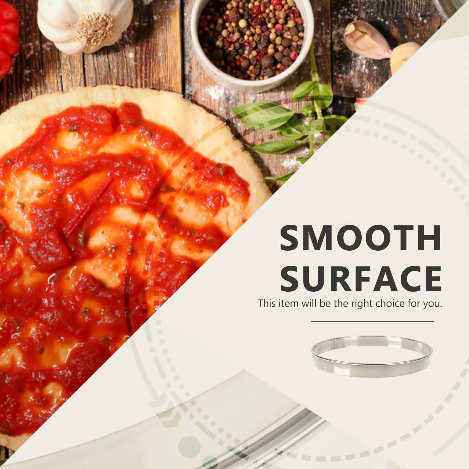 Premium Stainless Steel Pizza Saucing Ring Deep Design for Even Seasoning Distribution Heat Resistant Baking Tool Pizza Prep