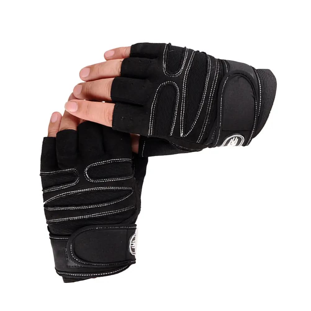 Weight Lifting Gloves Skid Resistance Cloves for Men Women Gym Workout Training Size M Black White Line Outdoor Sports
