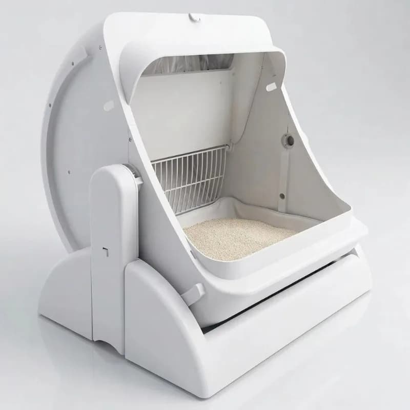 Lettiera per gatti: Nuova lettiera intelligente semichiusa elettrica automatica con pulizia automatica e WC aperto