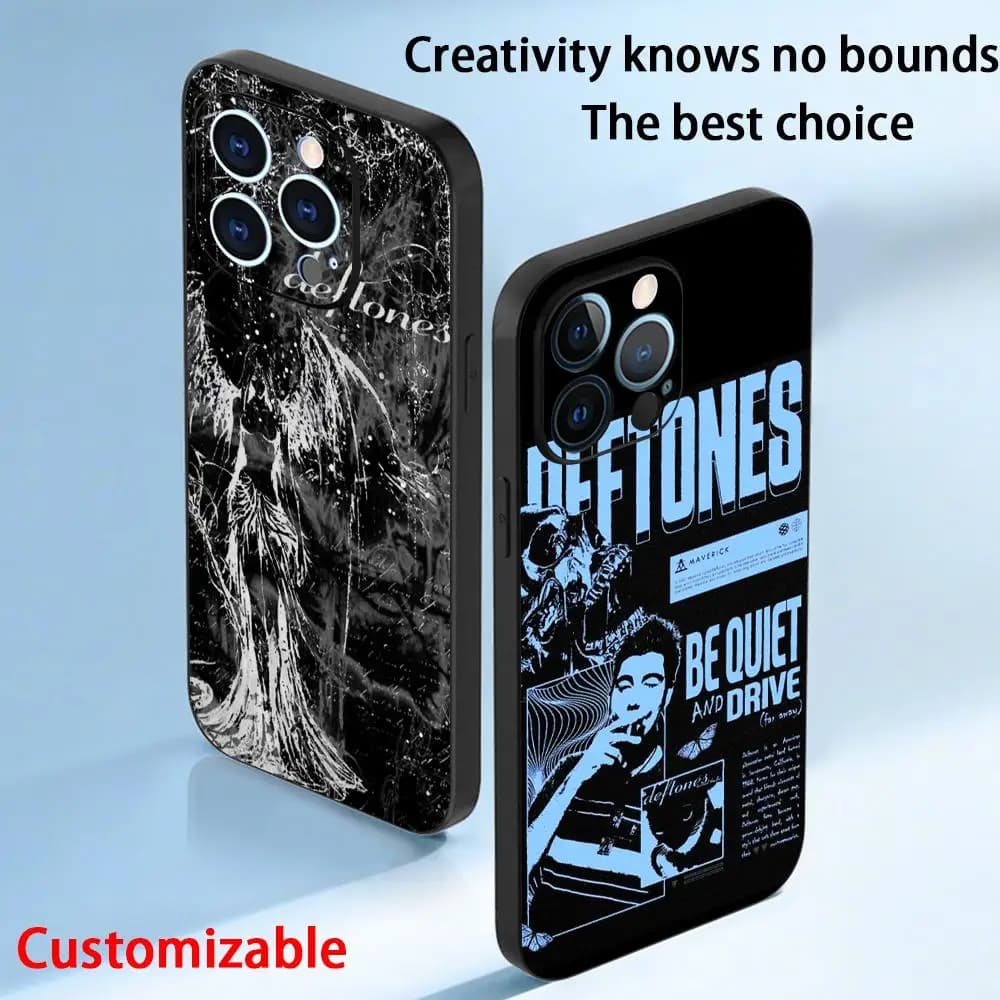 Deft-ones Art Singer Poster Design ins Phone Case For iPhone 17 16 e 15 14 13 12 Plus Mini Pro Max Soft black Shockproof Cover