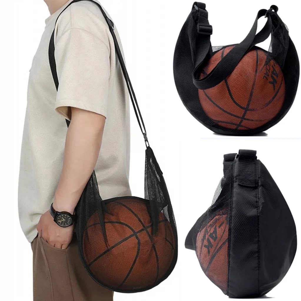 Portable Ball Shoulder Bag Mesh Backpack Bag Football Volleyball Basketball Storage Bags Pouch Sports Travel Gym Toy Pocket Bags