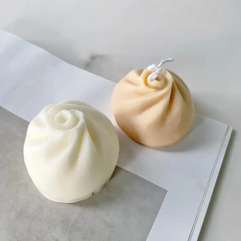 3D Cute Steamed Stuffed Bun Dumpling Candle Silicone Mold DIY For Epoxy Resin Soap Plaster Decor Gift