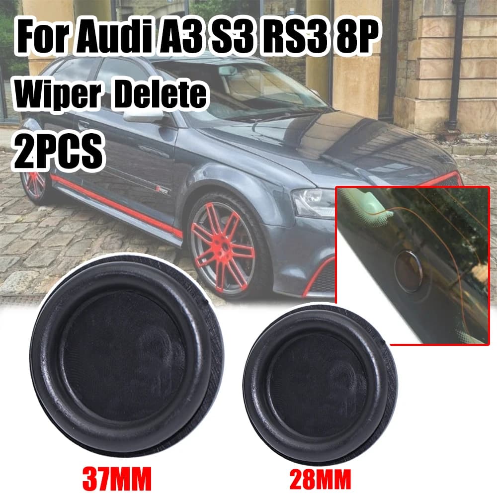 2PCS 28 MILLIMETRI 37 MILLIMETRI Auto Windshield Rear Windscreen Delete Bung Passacavo Blade Rubber Push Blade Waterproof Off Door Lock For Audi A3 S3 RS3