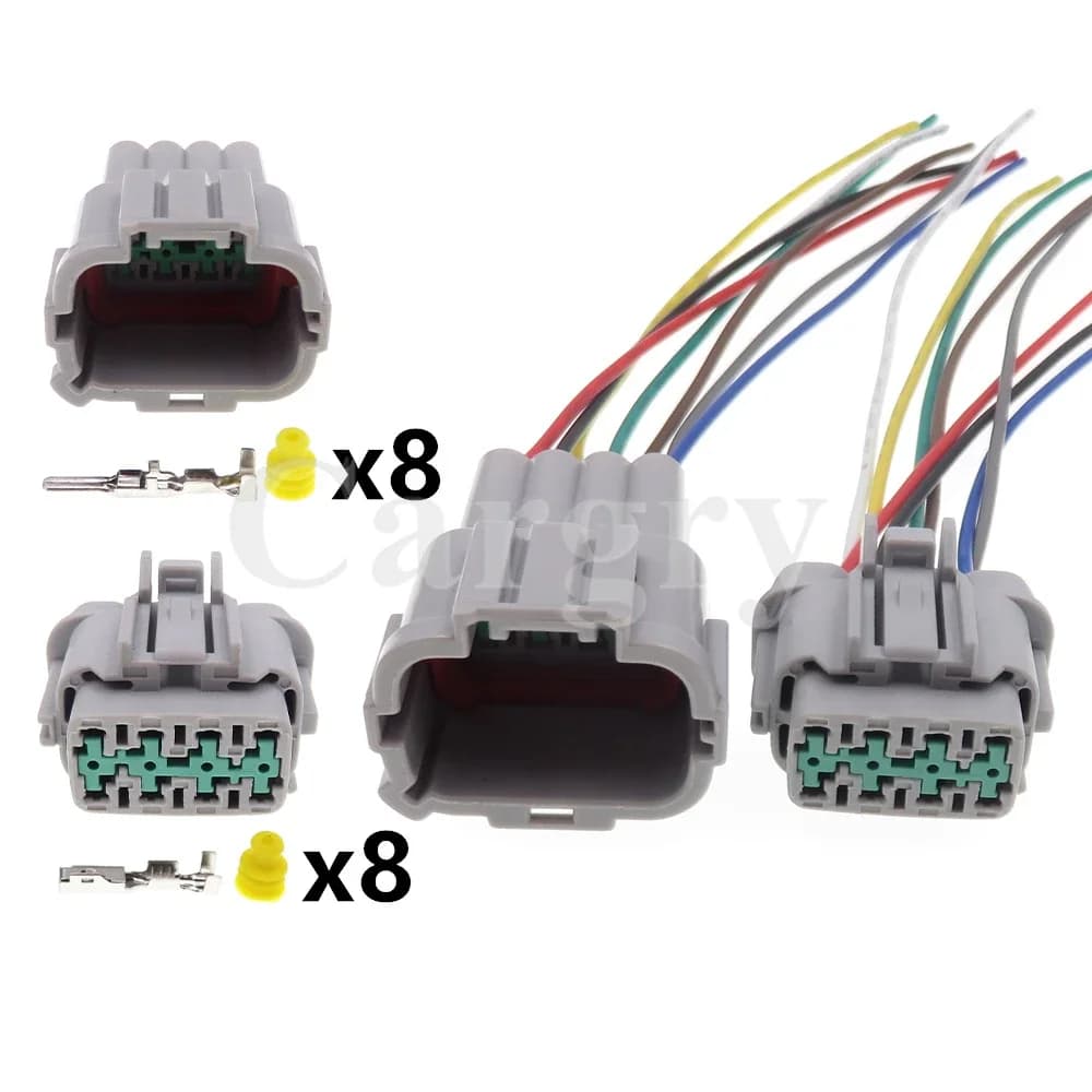 Set di 8 connettori PB291-08927 PB295-08820 6185-1177 6188-0736 per cavo fari auto, compatibile con Nissan Sylphy Teana