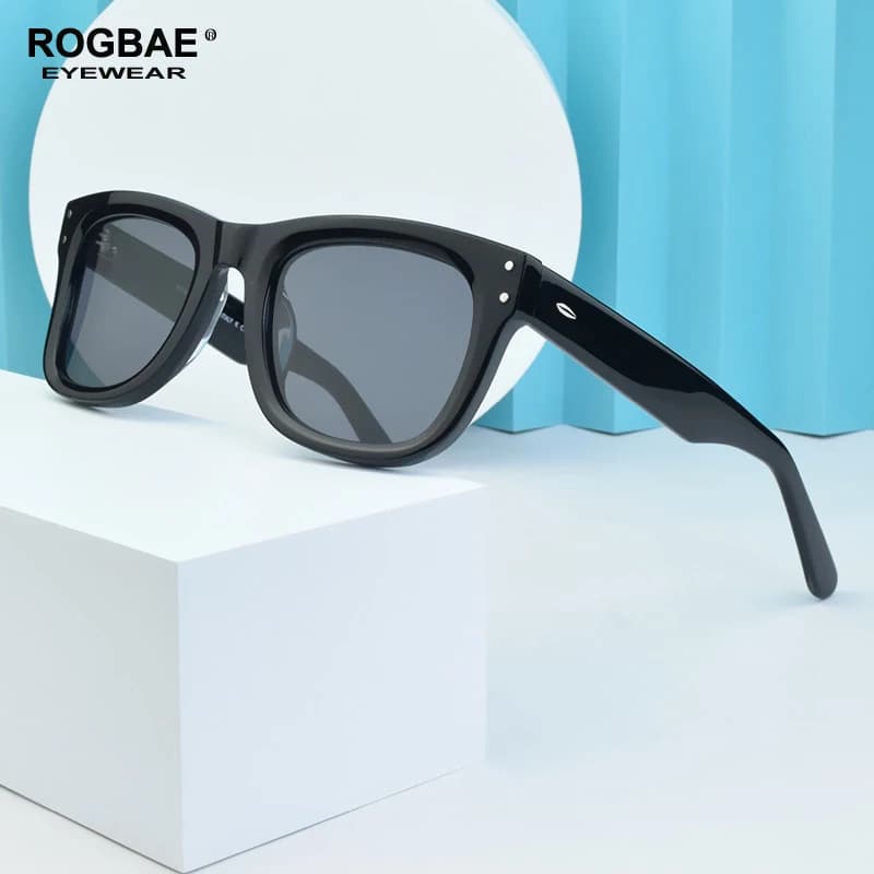 2026 ROGBAE Luxury Brand Sunglasses Men Fashion Design Concave Sun Glasses Women R0502S Retro Shades Female UV400 sunglass dames
