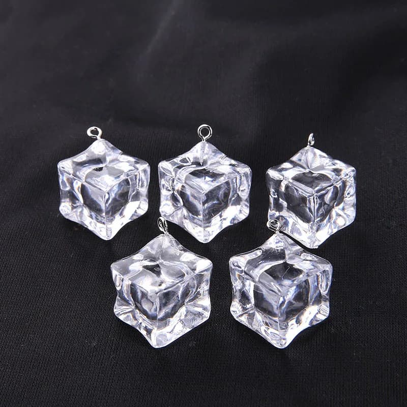 Ciondolo con ciondoli in resina trasparente per cubetti di ghiaccio per realizzare orecchini con collana di gioielli fai da te accessori per portachiavi
