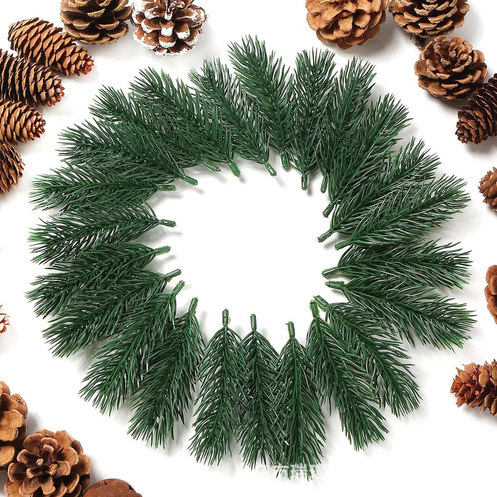 10 pieces of artificial pine needles christmas decorations for home decoration fake plant new year 2023 craft garlands diy accessories gift