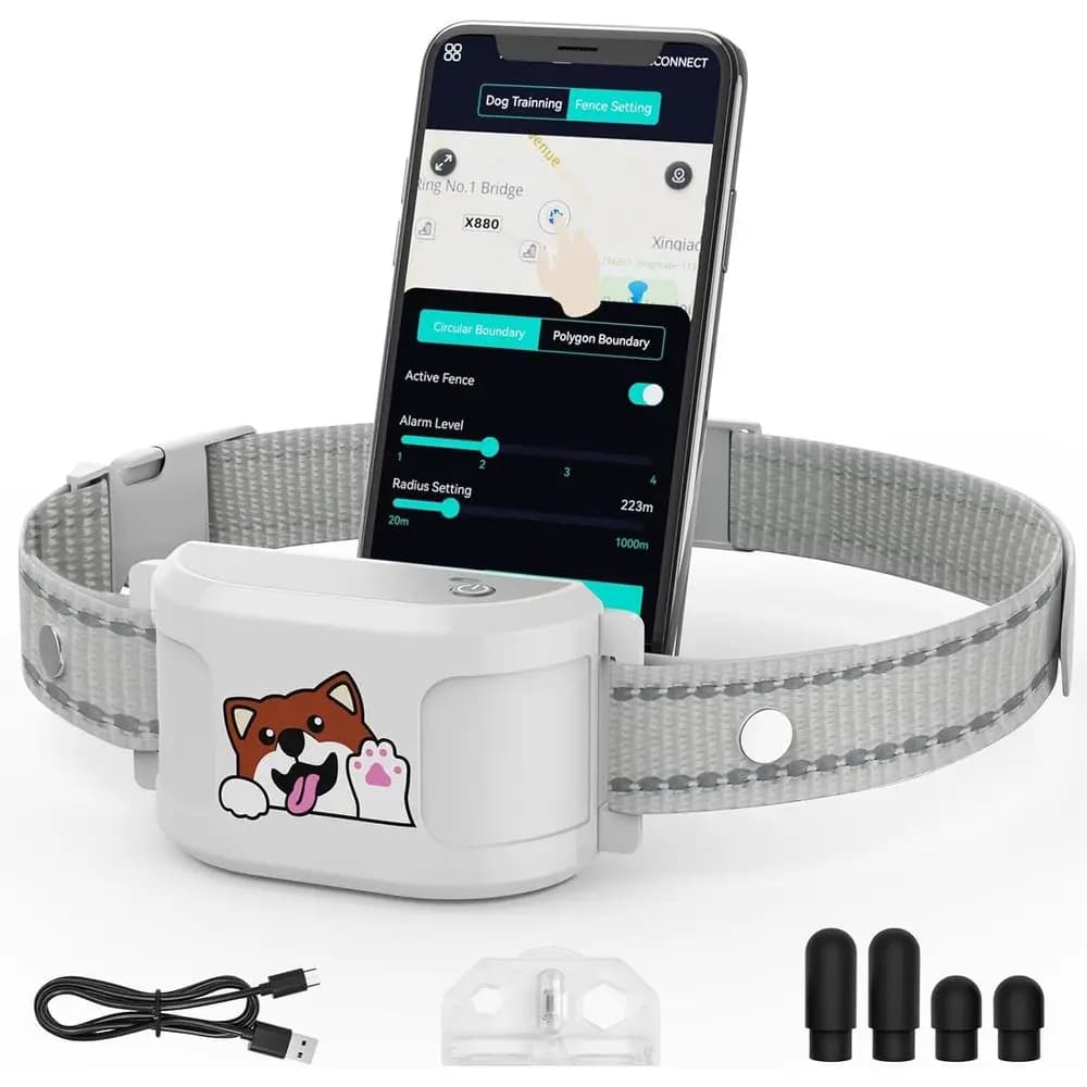Collare GPS per Cani Senza Canzoni Mensili, Confini Personalizzabili tramite App, Impermeabile e Ricaricabile, Addestramento Remoto, Configurazione Rapida