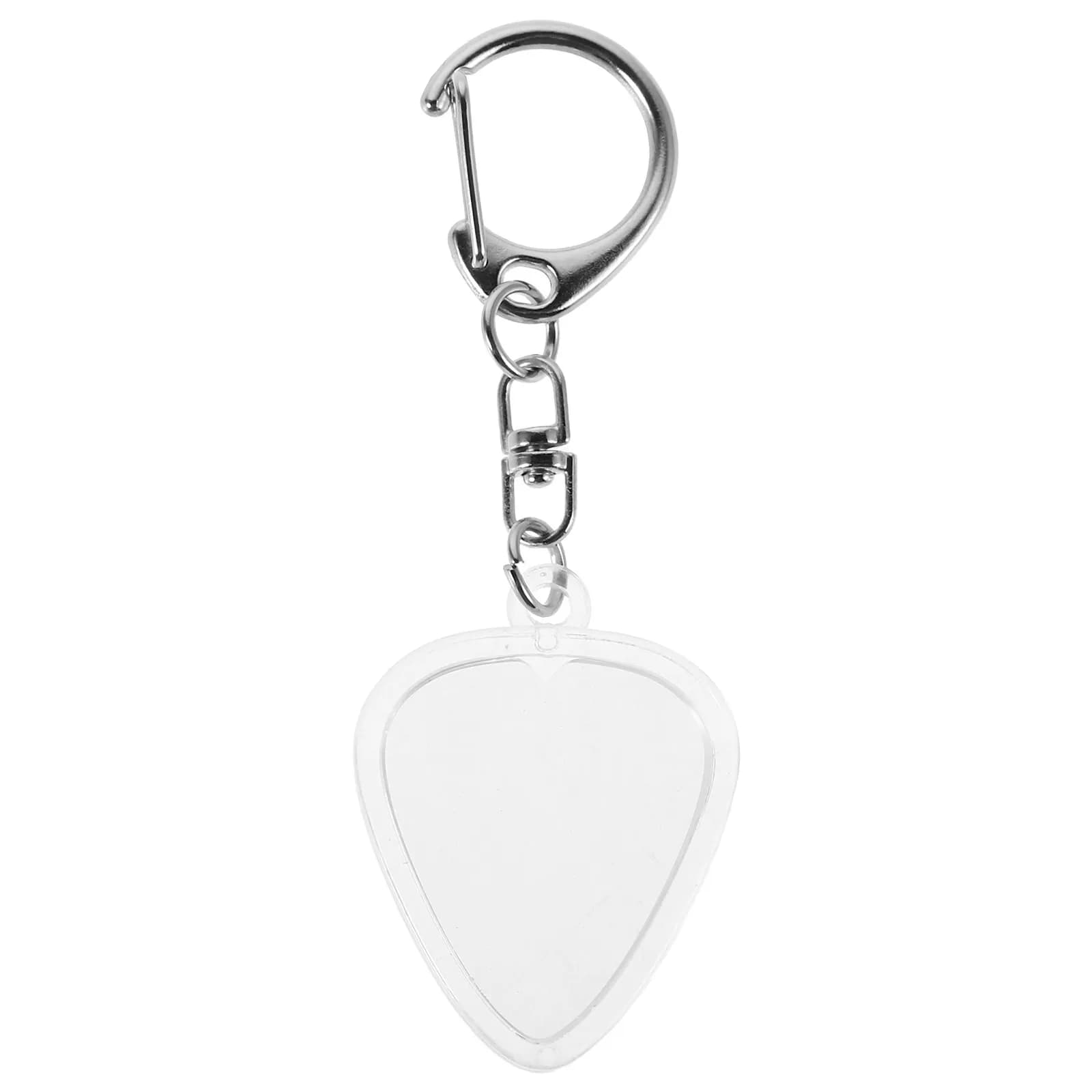 Transparent Heart Guitar Pick Holder Keychain Case Box Standard Size Plectrum Storage Protection Display Box for Musicians Home