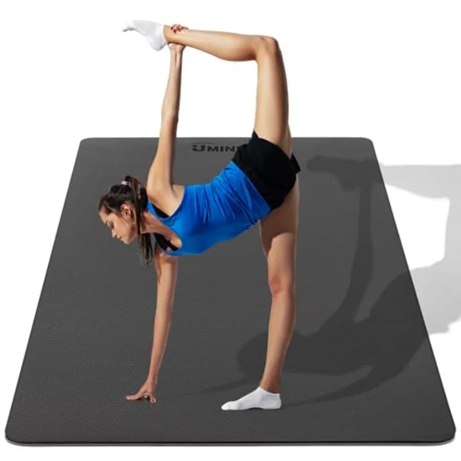 Tappetino da yoga grande per uomo e donna 72"x48", spessore 2/5" in TPE, tappetino fitness per allenamento a casa, antiscivolo, ecologico, per yoga, pilates, stretching, meditazione