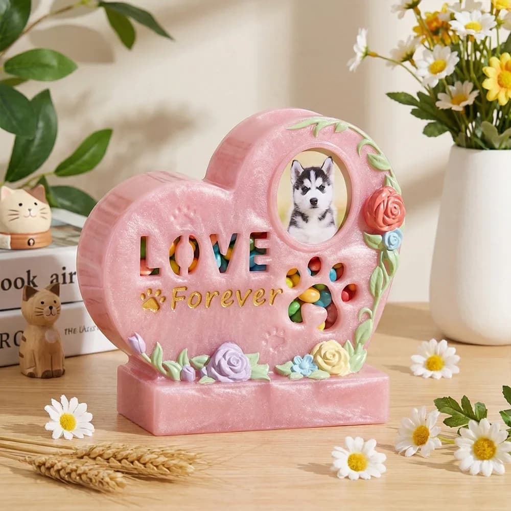 Heart-Shaped Pet Keepsake Urn Silicone Mold - DIY Resin & Plaster Memorial Plaque for Cats, Dogs & Beloved Pets