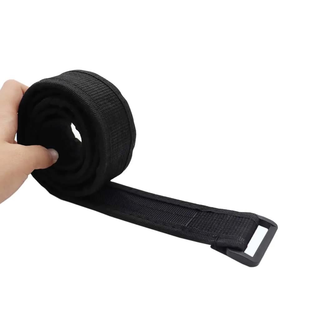 Cintura da caccia tattica regolabile Cintura da tiro softair Cintura con gancio e anello in nylon nero