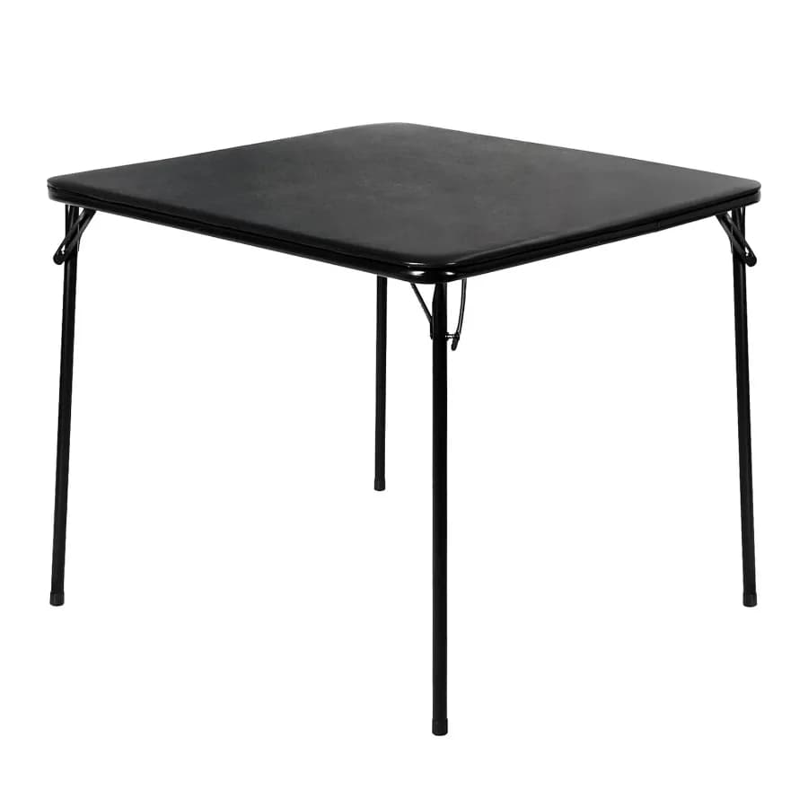 34" Folding Card Table Square Portable Game Night Dining Table for Camping Black