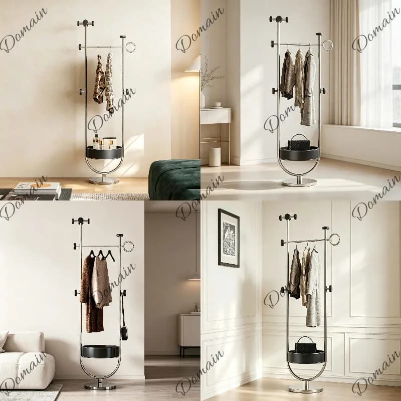 Garden Steel Coat Rack Stand for Bedroom Living Room Small Space Floor Clothes Hanger Storage Organizer