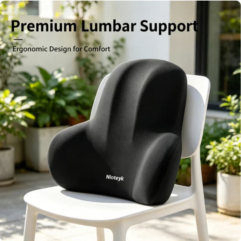 Cuscino Lombare Ortopedico in Memory Foam per Alleviare il Dolore alla Schiena, 2 Pezzi, Antiscivolo e Lavabile, per Sedile Auto, Sedia da Ufficio, Casa