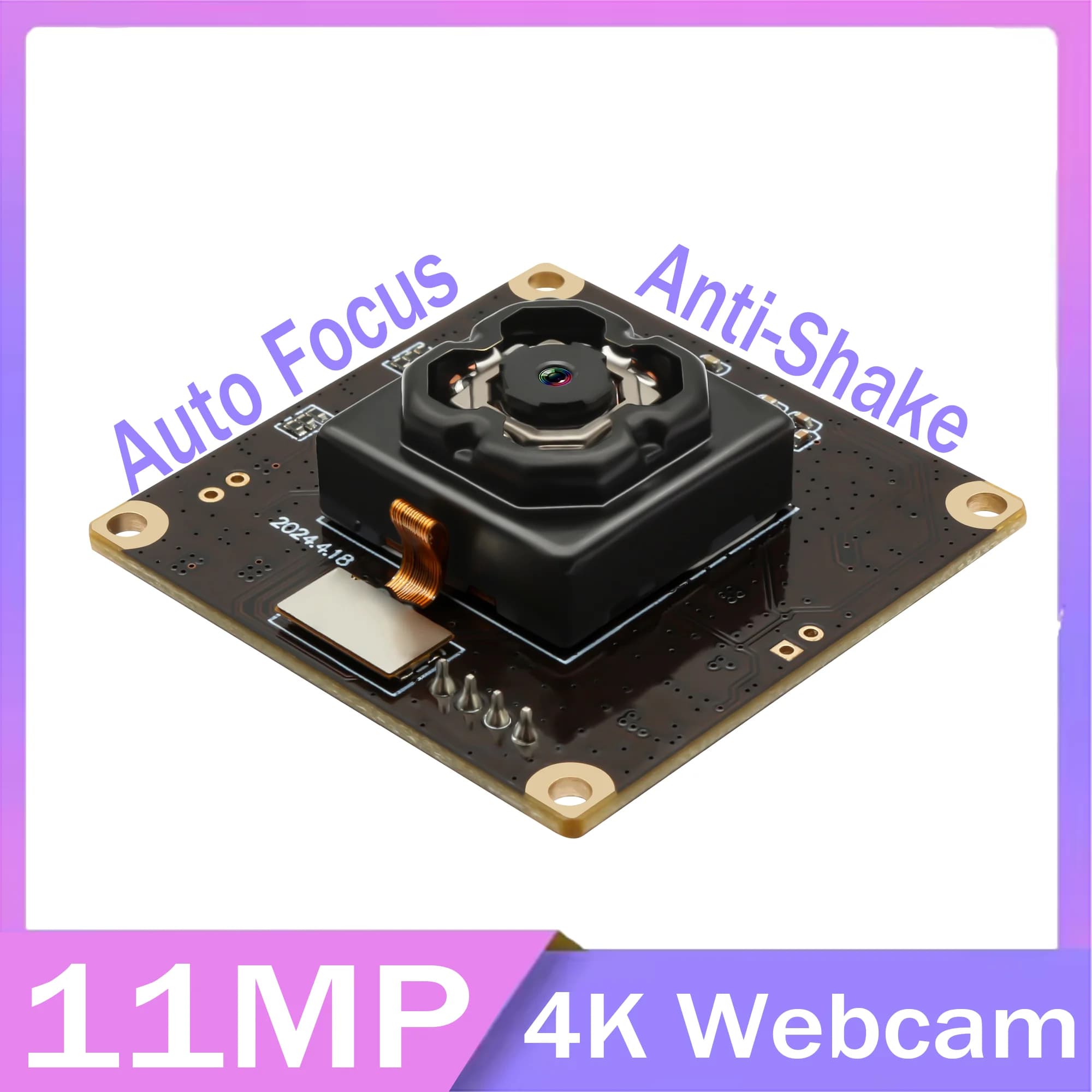 ELP Anti-vibration Webcam USB camera module with automatic focus of 11 MP for PC 4K 8MP IMX258 HD industrial Webcam Plug & Play with wide-angle lens
