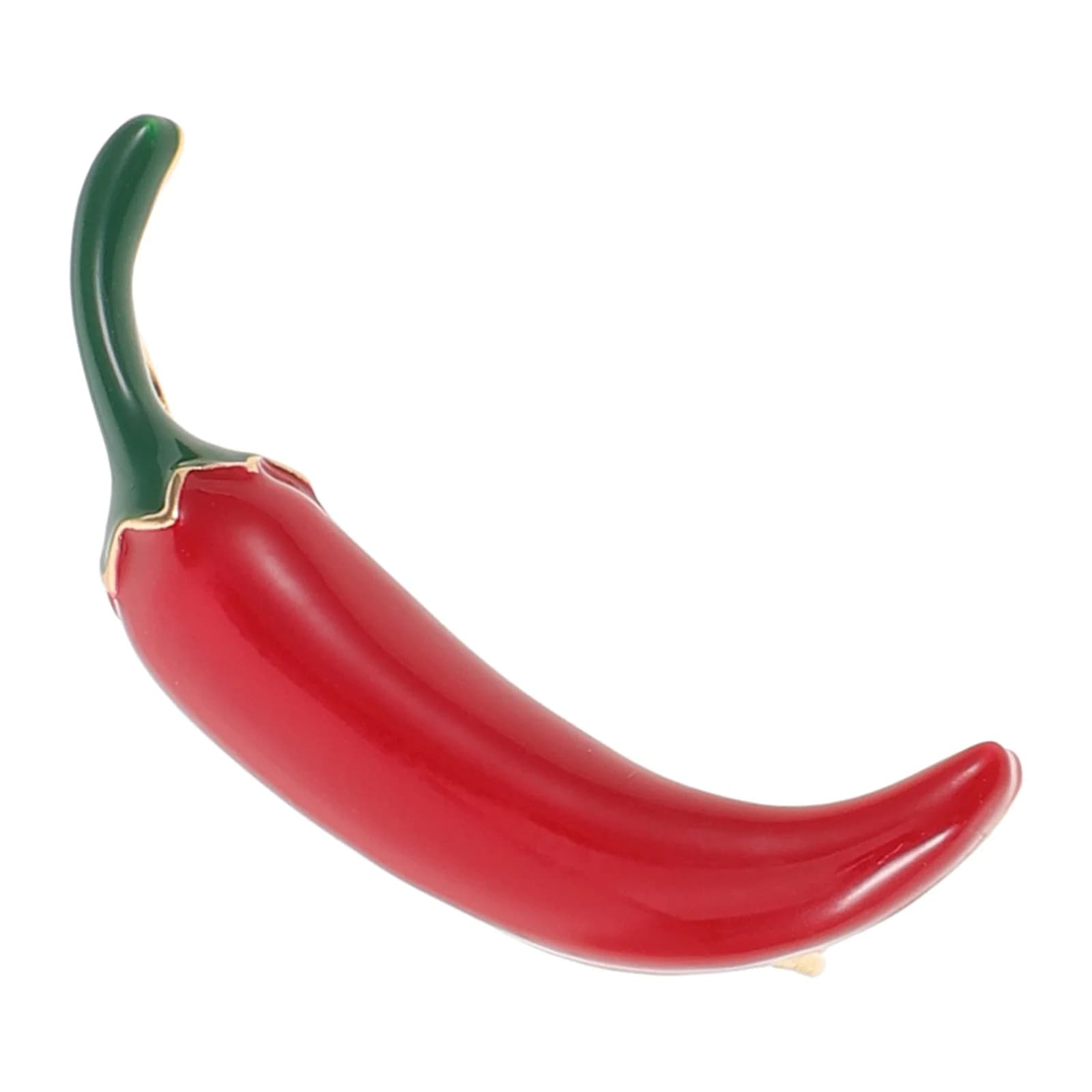 Spilla al peperoncino rosso Spilla in metallo smaltato Distintivo decorativo da bavero per donna Uomo Accessorio per costume a forma di vegetale Cappotto Borsa Giacca