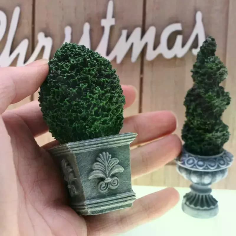 Ornamento Bonsai per Casa delle Bambole 1/12, Modello di Pianta Verde in Vaso, Decorazione per Giardino e Paesaggio