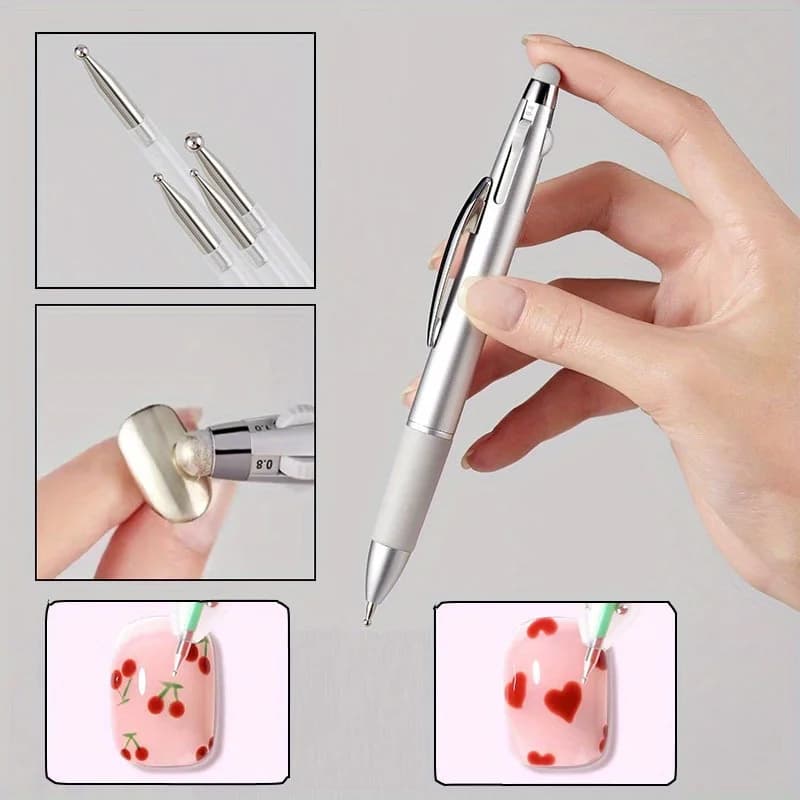 Pen for punctuating nails Tools for punctuating nail art in ballpoint pen Design Nail Art Tip Dot Paint Kit for manicure for dot design Home Salon