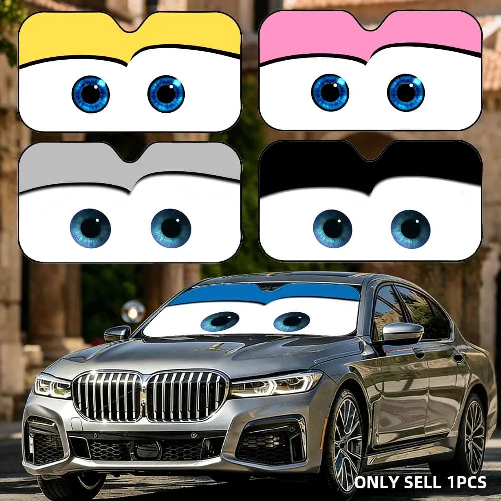 6 Colors Eyes Heated Sun Visor Reusable Aluminum Foil Car Windshield Sun Visor UV Protector Heat Insulation Cover Shade