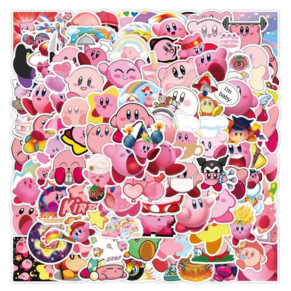 100 Adesivi Cartoon del Gioco Kirby, Decalcomanie Kawaii Anime per Graffiti, Quaderni, Scrapbooking, Frigoriferi, Laptop, Custodie per Telefoni, Regalo Carino per Bambini