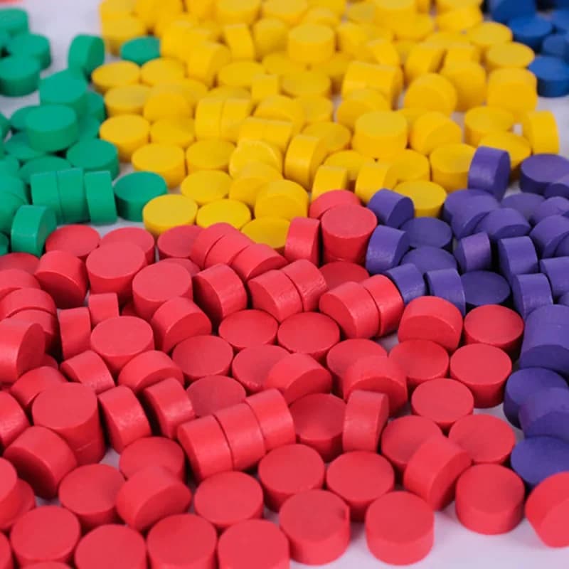 100 pezzi 9 colori pezzi di gioco in legno pezzi di scacchi colorati accessori per giochi 10 * 5MM