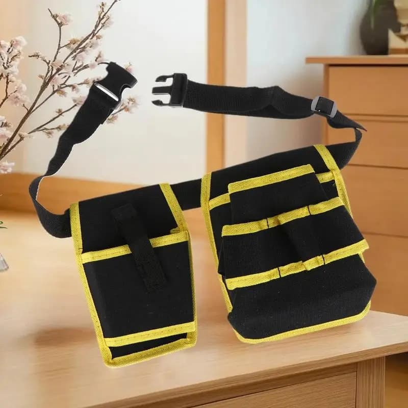 Borsa Porta Attrezzi Girevole a 360° per Elettricisti, Impermeabile, con Cintura Regolabile, Tasche Multiple, Resistente all'Usura