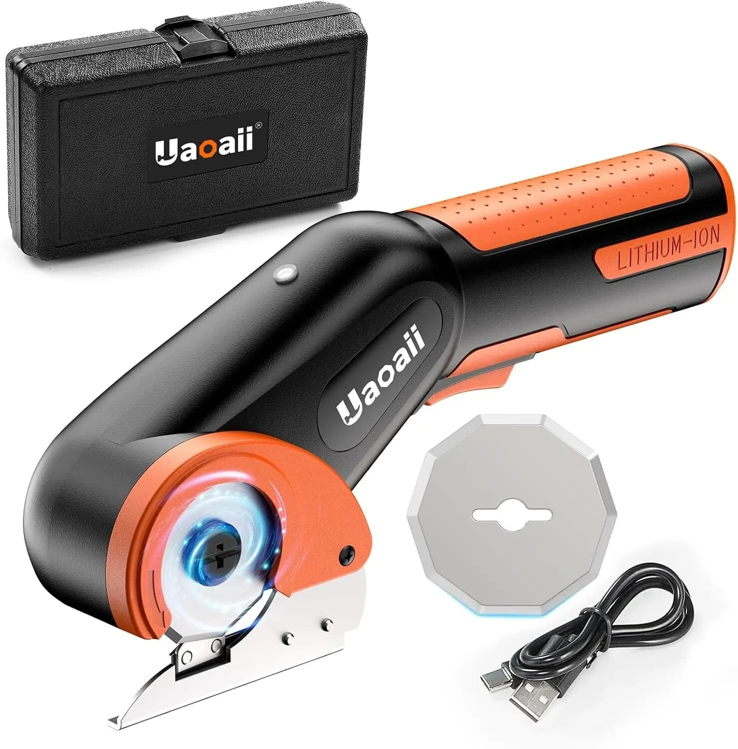 Forbici a batteria ricaricabili Taglierina per cartone Taglierina elettrica rotativa per scatole di cartone per tappeti in tessuto e pelle