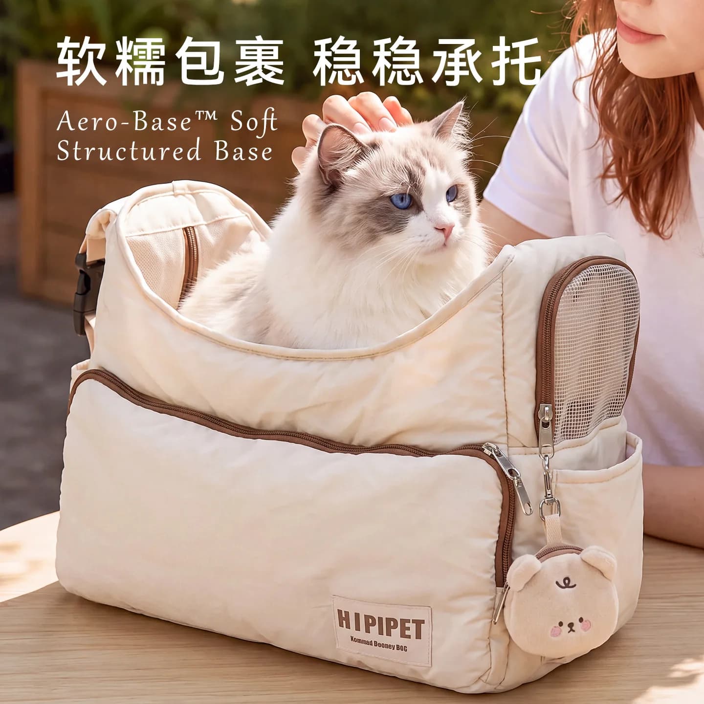 Winter Puffy Pet Carrier Bag for Cats Small Dogs Polka Dot Color Block Crossbody Travel Shoulder Bag