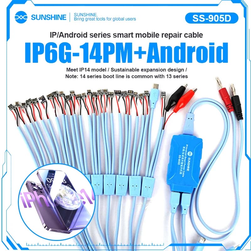 SS-905D V9.0 Servizio Cavo di test corrente di alimentazione CC per Android iPhone 6G ~ 15/Plus/Pro Max Linea di controllo di avvio alimentazione IPhone