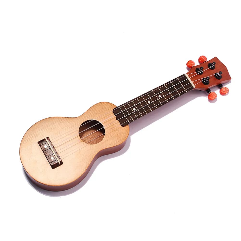 Mini Ukulele 45x15x45cm con Top in Abete, Tastiera in Palissandro Sapele, Suono Pieno, Formato da Viaggio, Primo Ukulele per Bambini, Soprano Hawaiano Tascabile