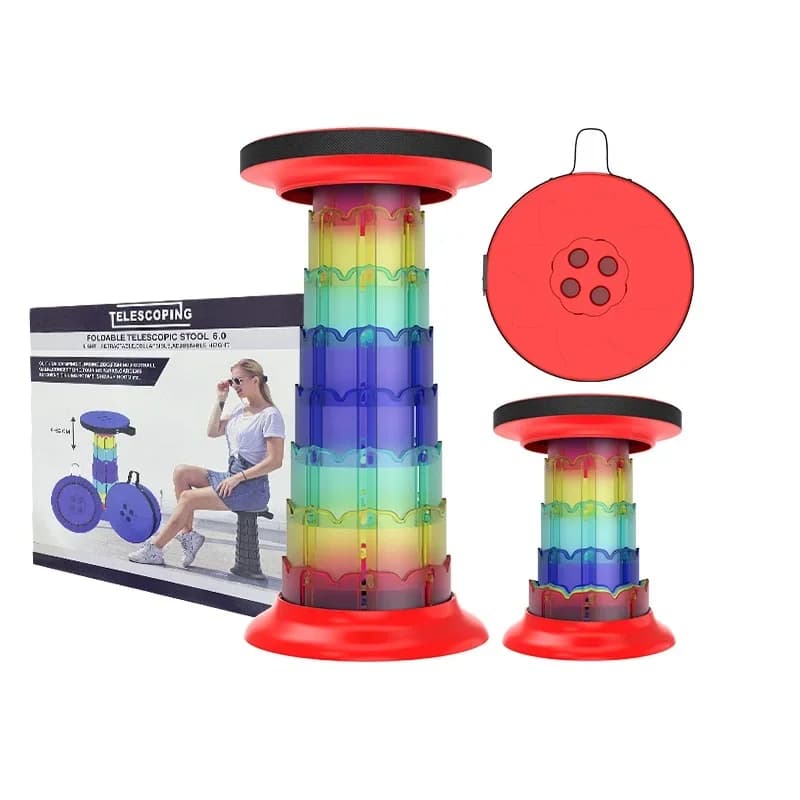 Sgabello pieghevole aggiornato a forma di loto, sgabello pieghevole leggero portatile, sgabello telescopico per escursionismo barbecue carico massimo 550 libbre
