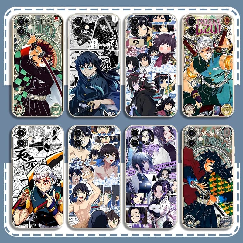 Demon Slayer Anime Cartoon Phone Case Kanao Tsuyuri Peripheral Goods Iphone Protective Case Anti Fall Silicone Creativity Couple