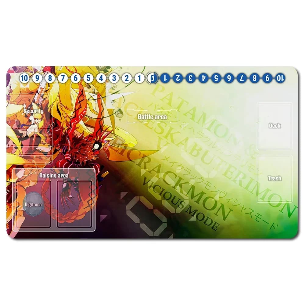 806874 - Tappetino da gioco Digimon per giochi da tavolo Dimensioni 60X35 cm Tappetini da gioco compatibili per DTCG