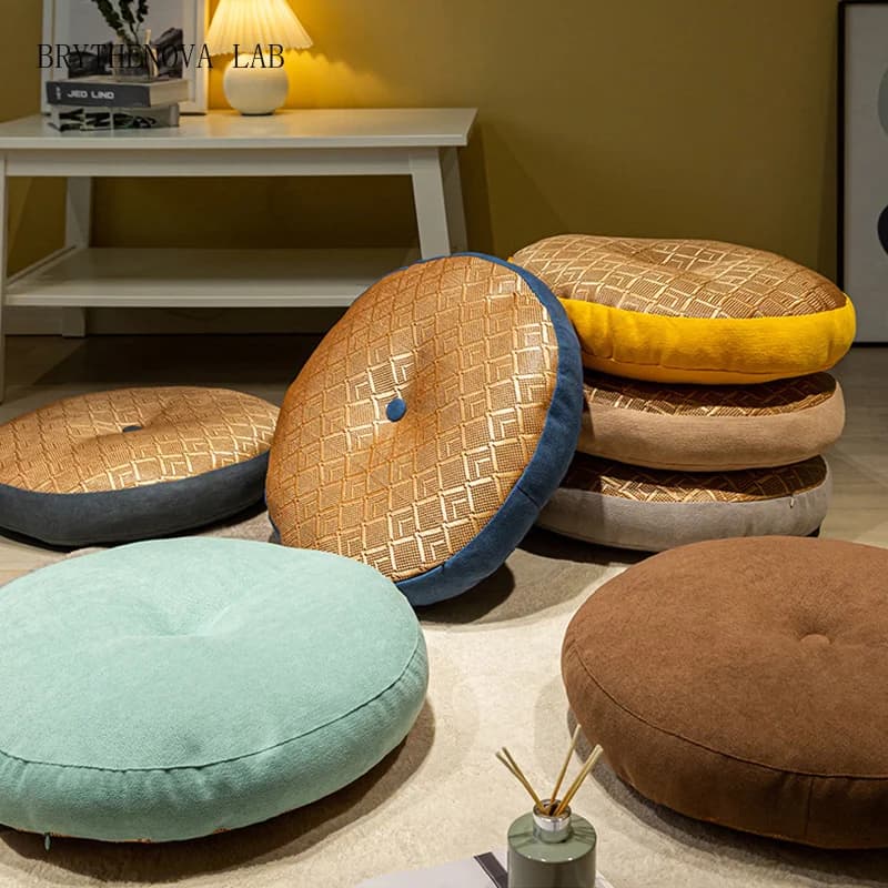 Japanese Style Futon Summer Flax Floor Cushion Tatami Mat Living Sofa Room Meditation Cushion Bedroom Bay Window Futon Mat
