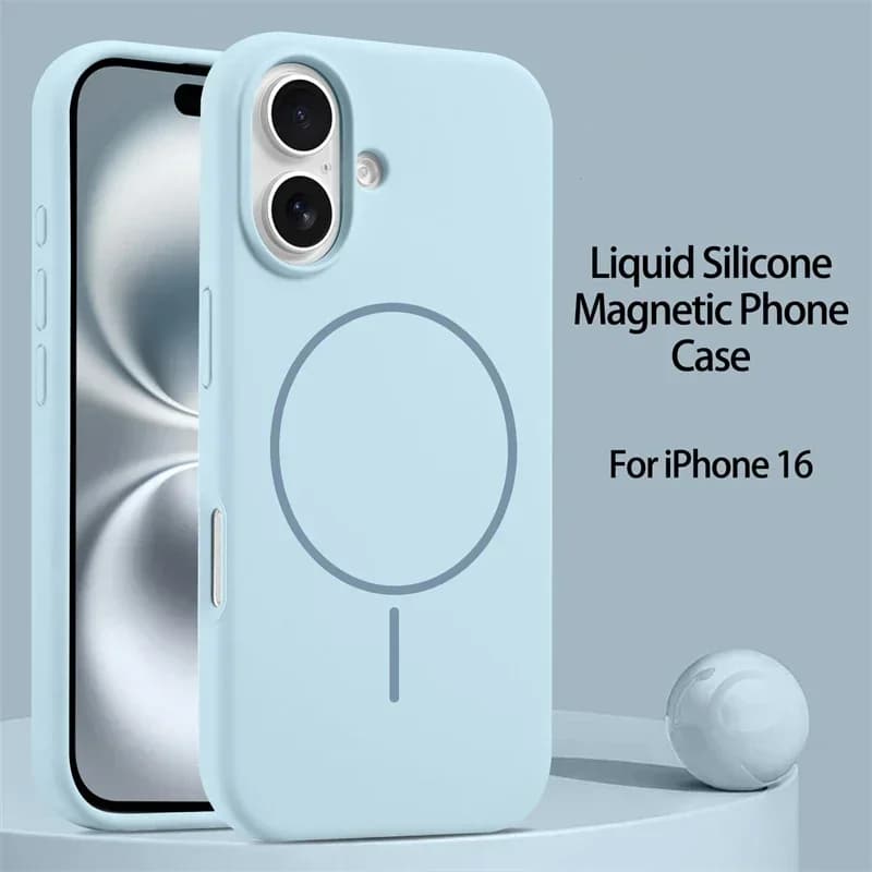 Silicone liquido originale di lusso per custodia Magsafe per iPhone 17 16 15 14 13 12 11 Pro Max copertura morbida di ricarica wireless magnetica