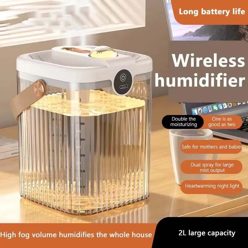 Nuovo Umidificatore USB 2026, Piccolo Umidificatore per Casa, Condizionatore d'Aria, Camera, Dormitorio, Luce Atmosferica, Doppio Spray, Umidificatore per Auto