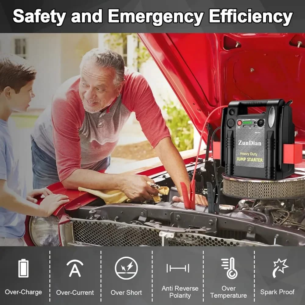 Avviatore portatile per auto da 40000 mAh Avviatore di emergenza ad alta potenza 12 V/24 V con luce LED per uso di camion 24 V