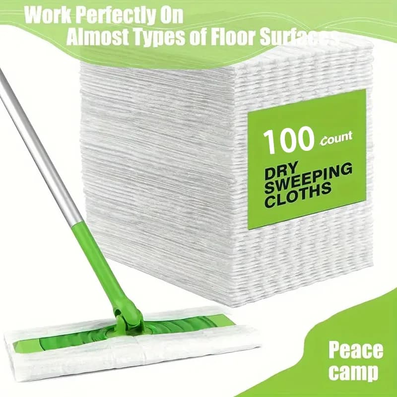 30/100 pieces of electrostatic disposable floor cloths, dust cleaning cloths, floor cleaning wipes, suitable for flat rotary mop.