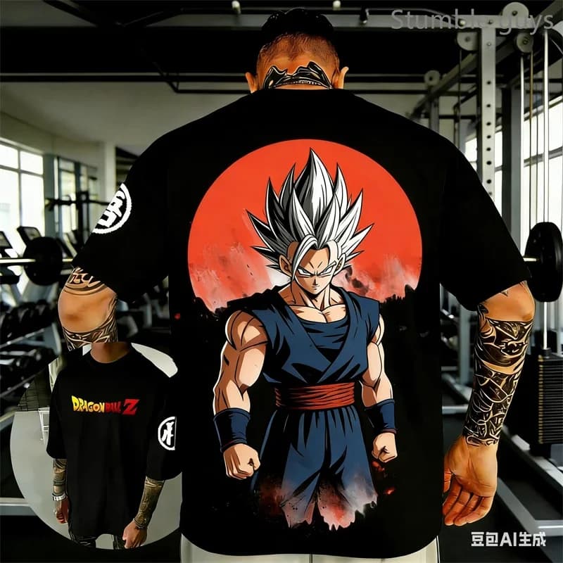 Stylish Summer Dragon Ball Z Men's Tee Casual Anime Kids Tee Man Gym Fitness Clothing Jersey Sportswear