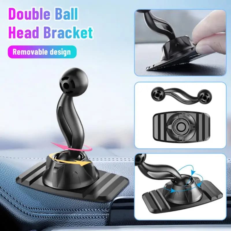 Universal 17mm Double Headed Ball Bracket Base Instrument Panel Mobile Phone Support Stand Car Phone Bracket Car Accessories