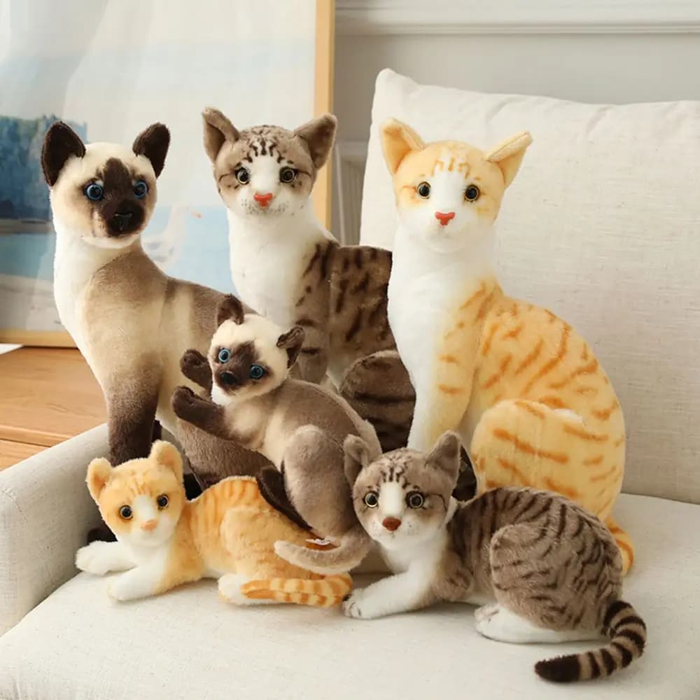 Cuscino di simulazione American Shorthai & Siamese Cat peluche e bambola realistica ripiena giocattoli per animali domestici per bambini decorazioni per la casa regalo per bambini