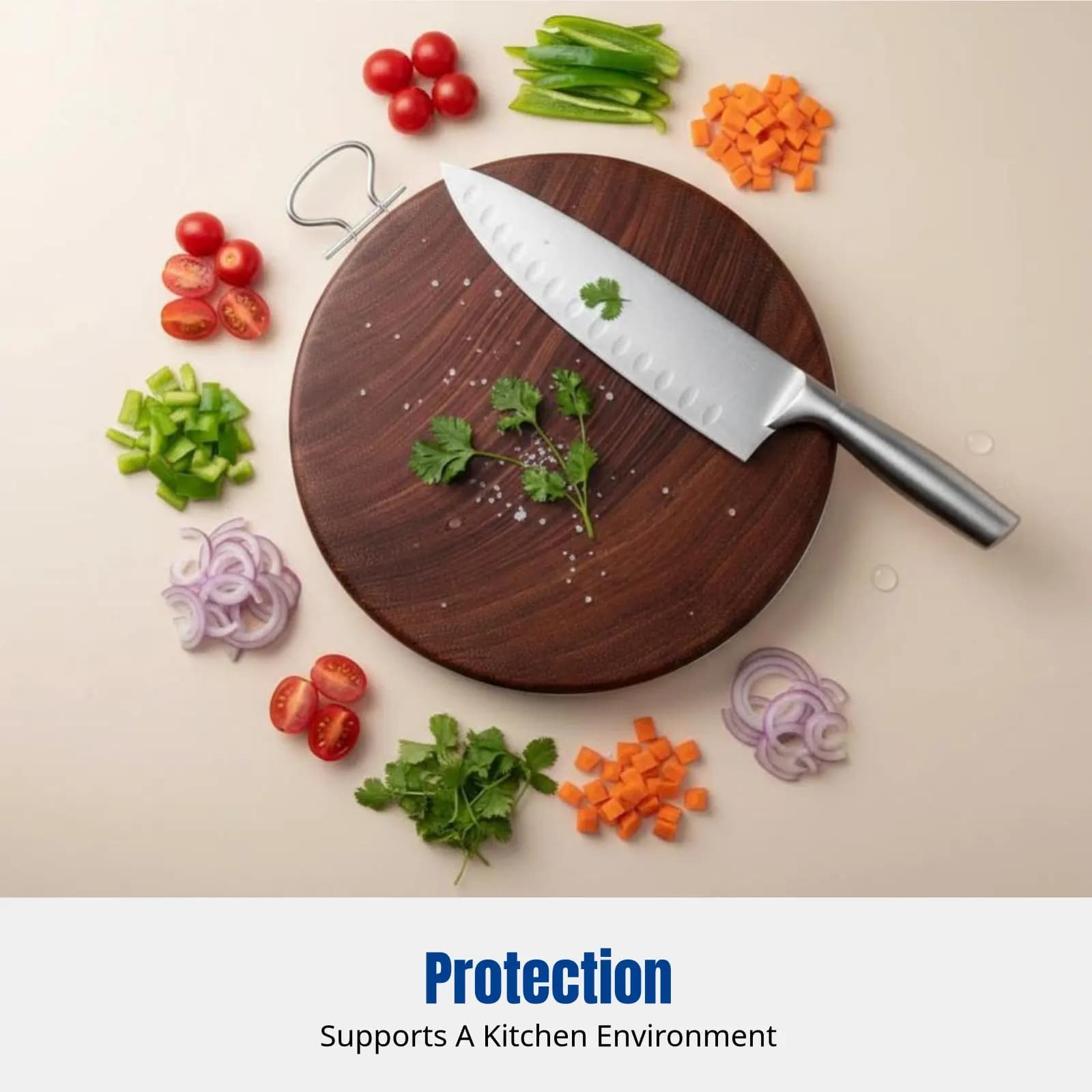 Ironwood Round Cutting Board, Thickness, Double Side, Resistant, Easy to Clean, For Home Kitchen