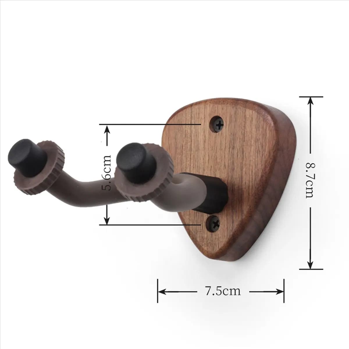 TUREBG 3X Supporto da Parete per Chitarra con Gancio, Base in Legno, per Banjo, Basso, Chitarra Acustica ed Elettrica, con Slot per Plettri, B