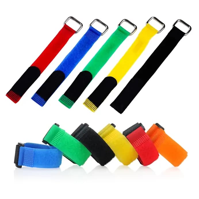 Fascetta per cavi in nylon regolabile con gancio in velcro e fibbia ad anello per accessori per droni con reggia batteria