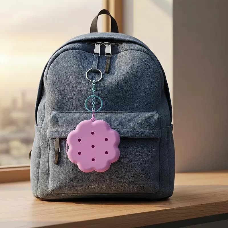 Cloud Flower Printed Mini Silicone Wallet Zipper Closure Slim Card Holder Cute Purse for Teenage Girls Gift
